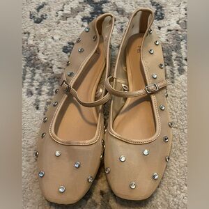 Mesh ballet flats with rhinestones, women’s size 7.5